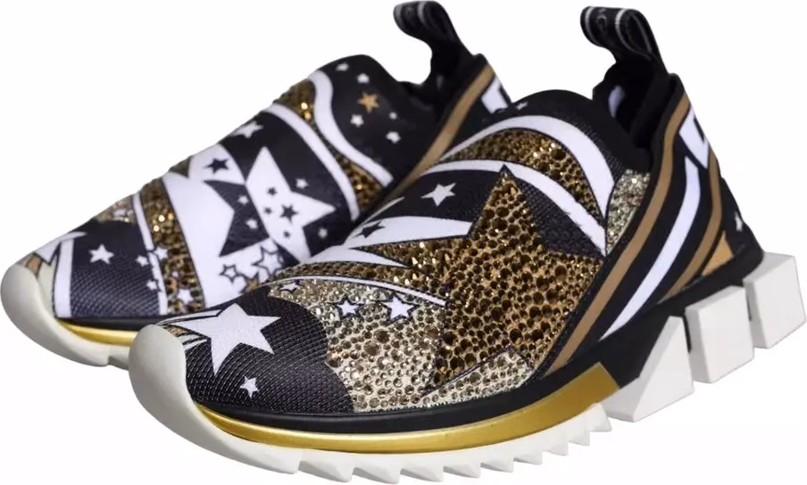 Dolce & Gabbana Multicolor Comet Star Print Sorrento Sneakers Shoes