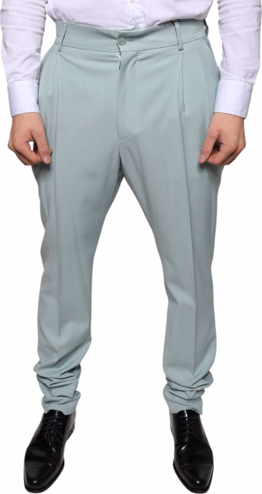 Dolce & Gabbana Mint Green Cotton Dress Pants