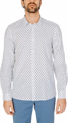 White Viscose Pattern Shirt