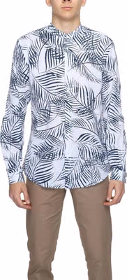 Blue Cotton Pattern Shirt