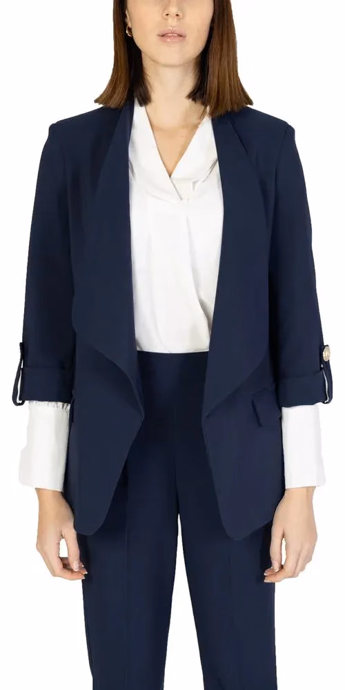 Rinascimento Blue Polyester Blazer