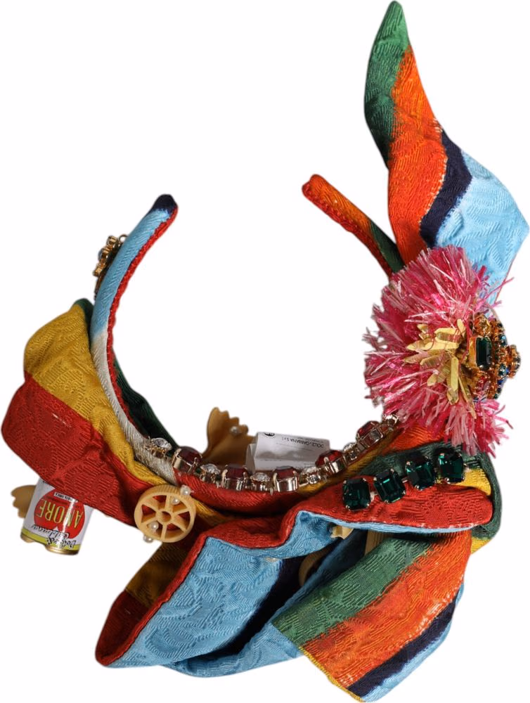 Dolce & Gabbana Multicolor Floral Crystal Embellished Diadem Headband