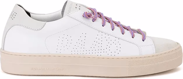 P448 White Leather Low Top Sneakers
