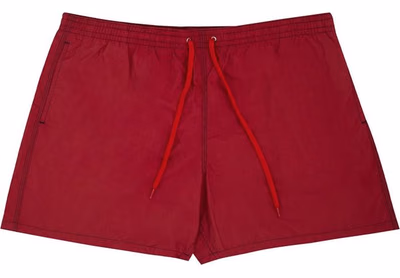 Red Polyester Swim Shorts
