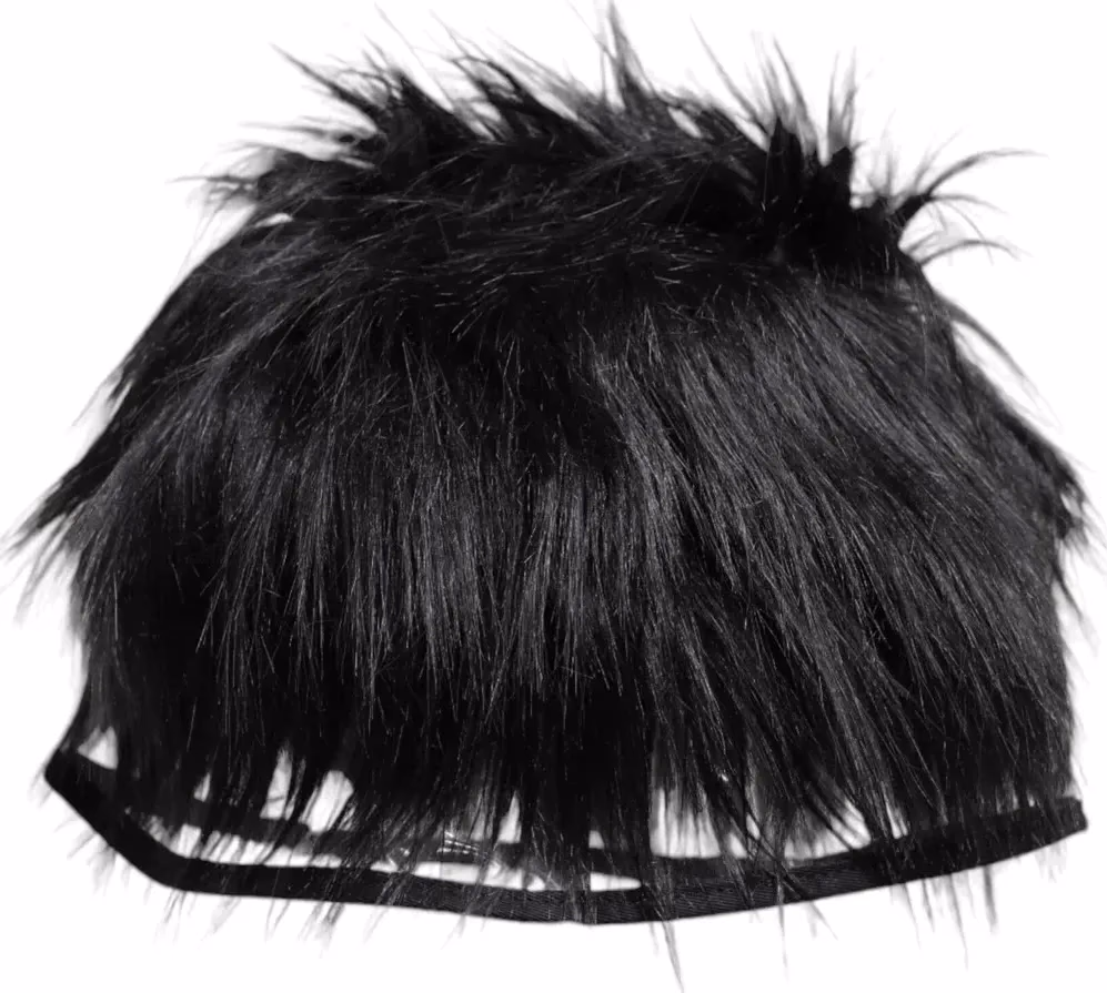 Dolce & Gabbana Black Faux Fur Bucket Hat
