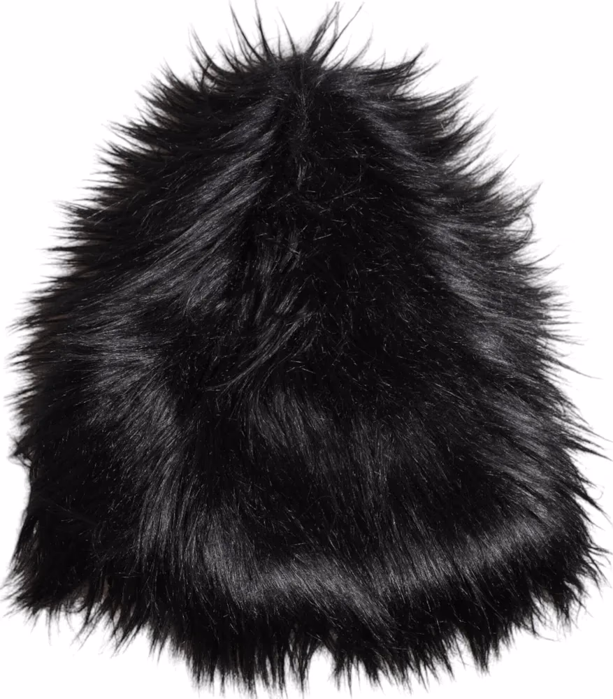 Dolce & Gabbana Black Acrylic Fur Womens Bucket Hat