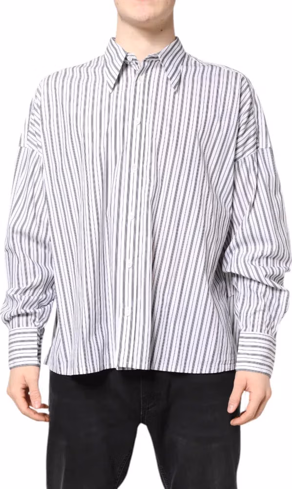 Dolce & Gabbana White Black Stripe Button Down Casual Shirt