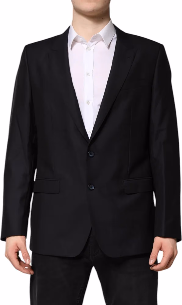Dolce & Gabbana Dark Blue MARTINI Wool Blazer Coat Jacket