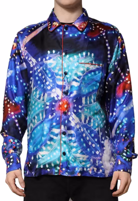 Multicolor Printed Silk Lounge Casual Shirt