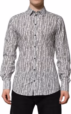 White Floral Print Casual Long Sleeves Shirt