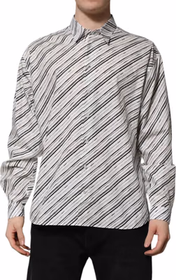 White Striped Long Sleeves Men Formal Shirt