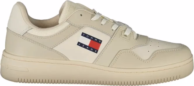 Tommy Hilfiger Beige Leather Men Sneaker