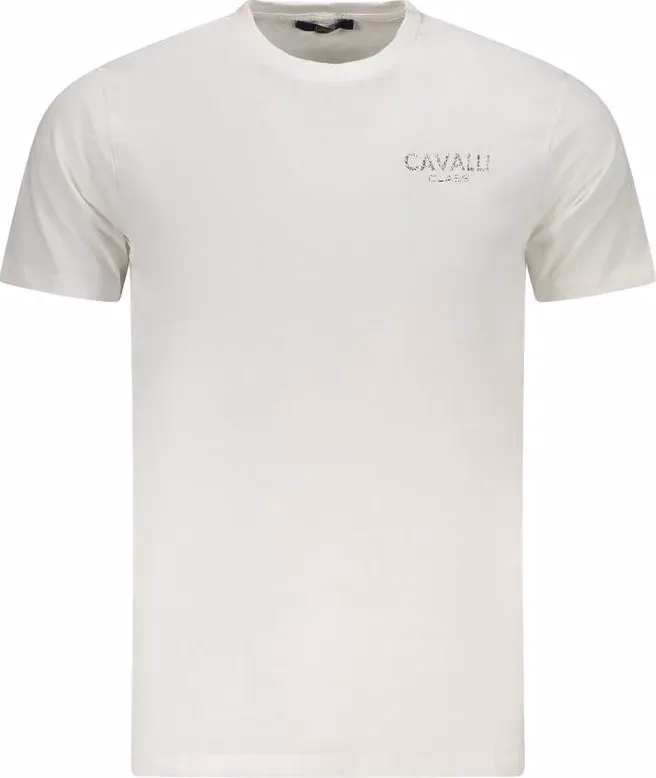 Cavalli Class Bianco Cotton Men T-Shirt