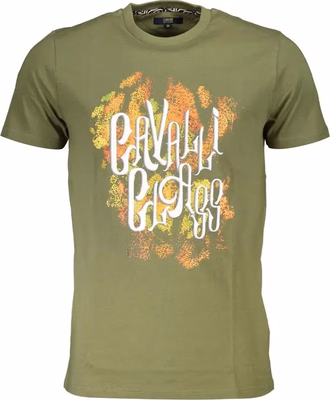 Cavalli Class Verde Cotton Mens T-Shirt