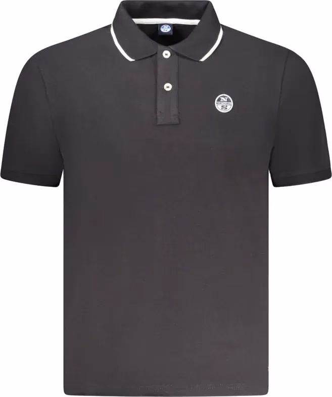 North Sails Black Cotton Mens Polo Shirt