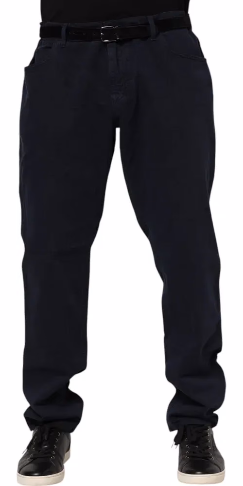 Dolce & Gabbana Black Cotton Tapered Denim Jeans