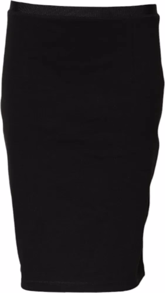 GF Ferre Black Polyester Pencil Cut Knee Length Skirt