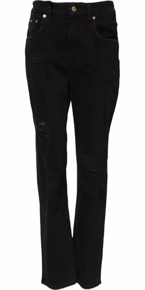 Dolce & Gabbana Black Boyfriend Cotton Flared Denim Jeans