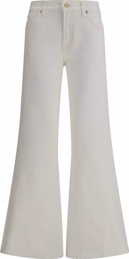 7FOR Beige Cotton Flared Jeans