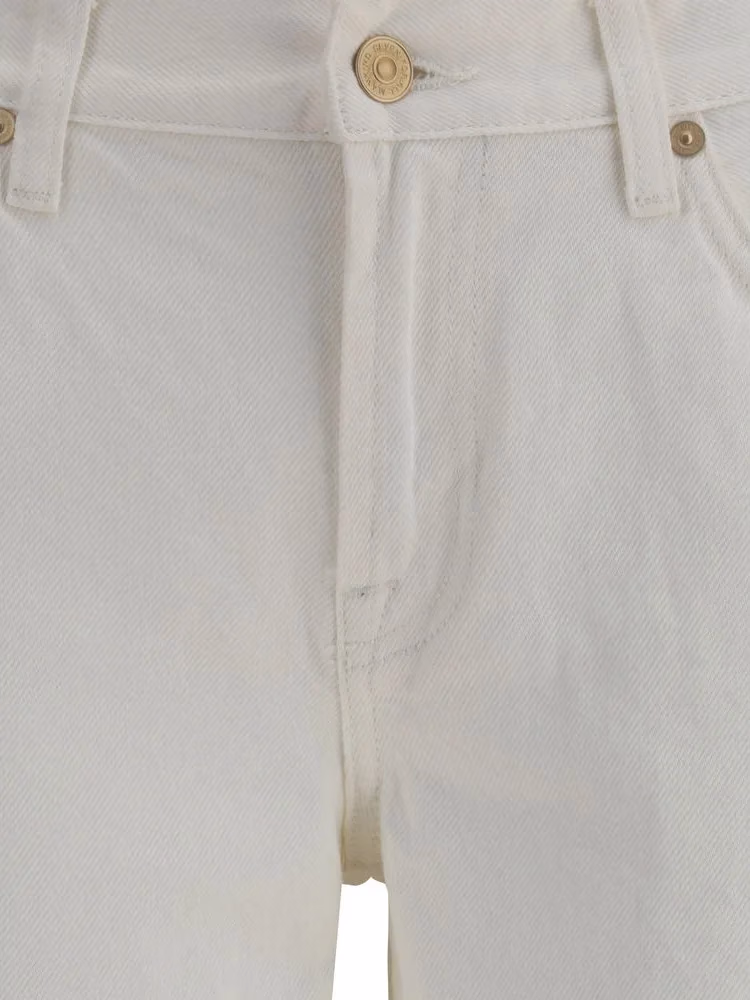 7FOR Beige Cotton Flared Jeans