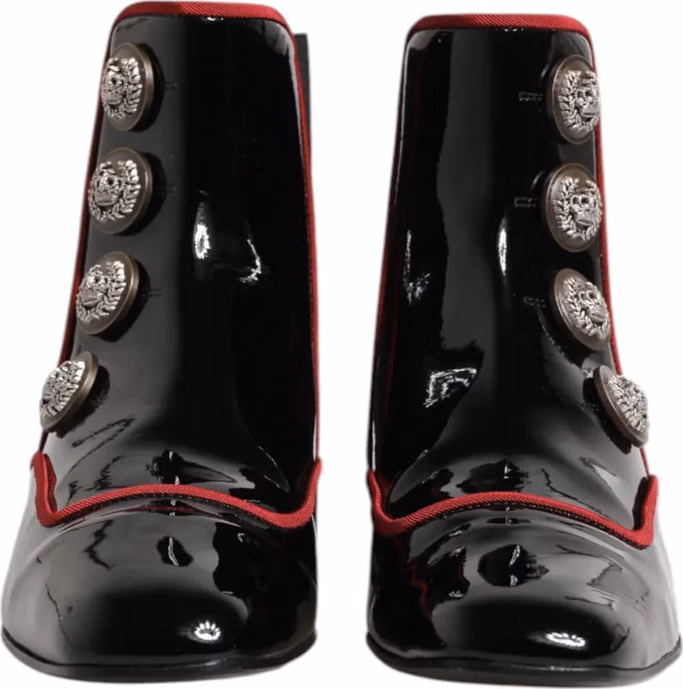 Dolce & Gabbana Black Jackie Buttoned Chelsea Boots Shoes