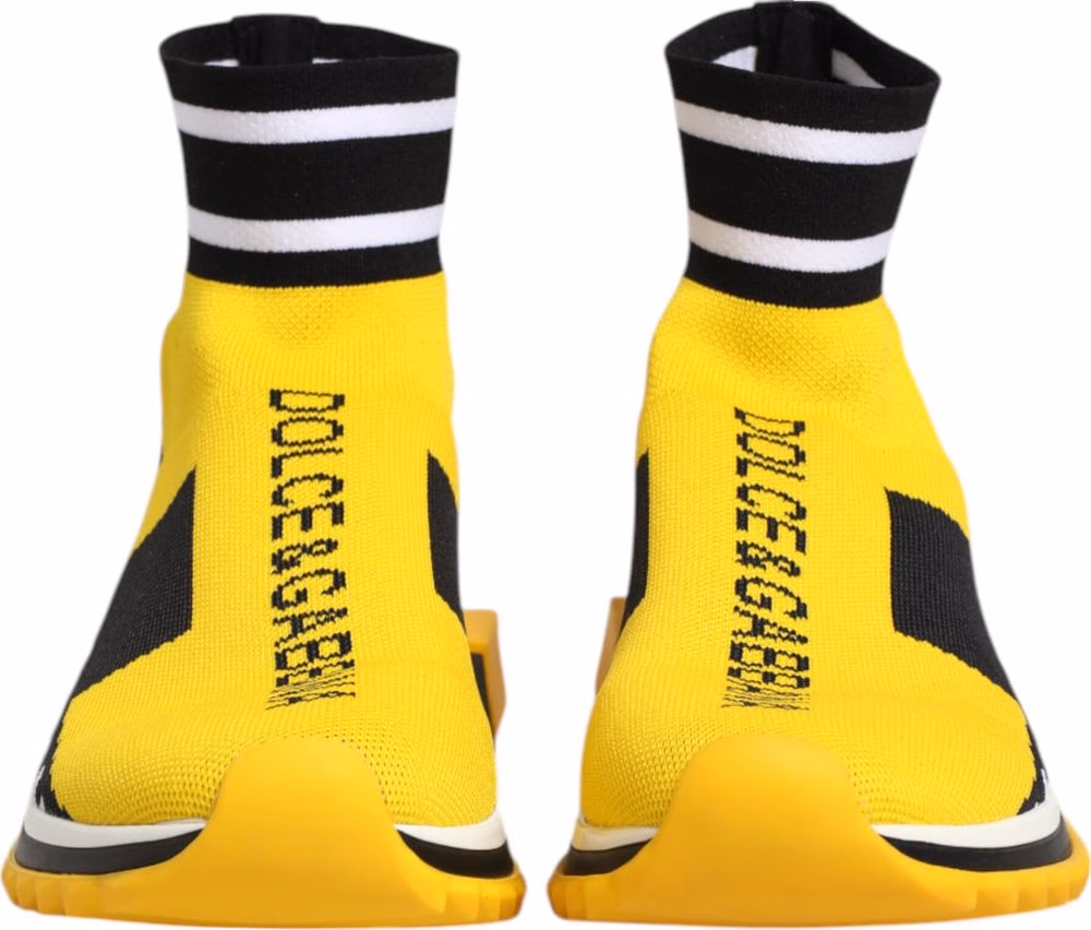 Dolce & Gabbana Yellow Black Sorrento Socks Sneakers Shoes