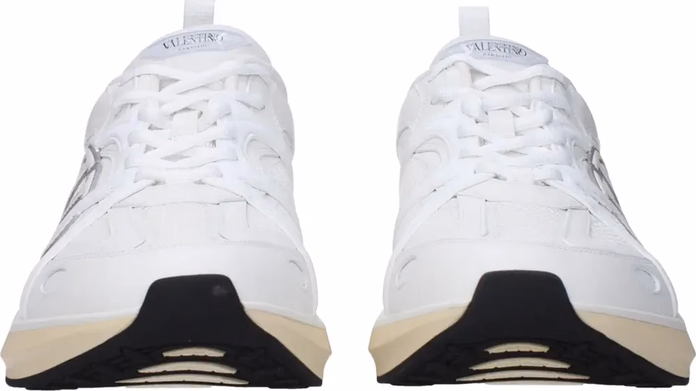 Valentino Garavani White Fabric Athletic Sneakers