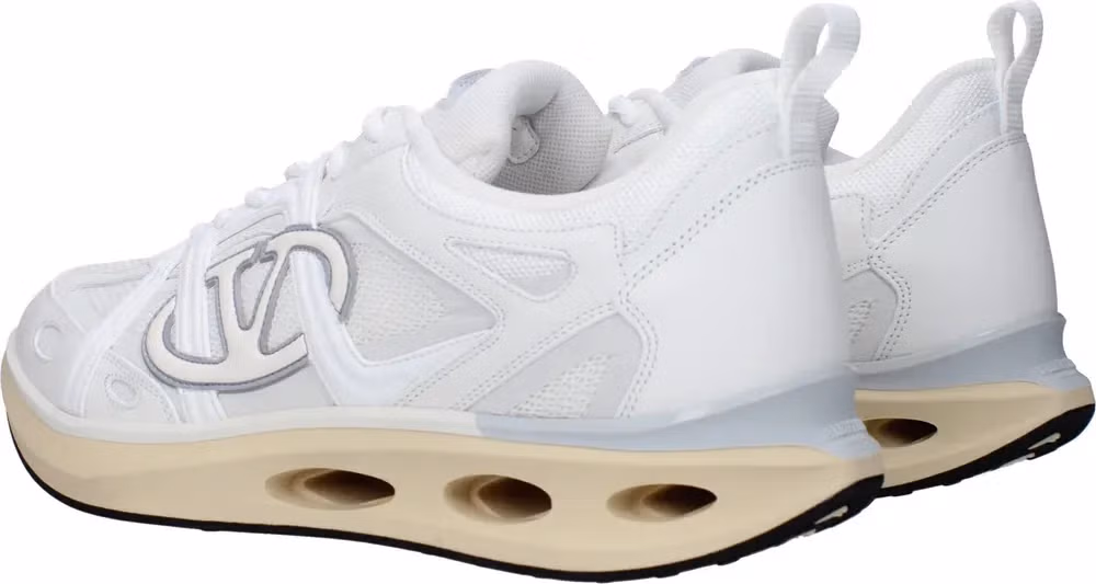 Valentino Garavani White Fabric Athletic Sneakers