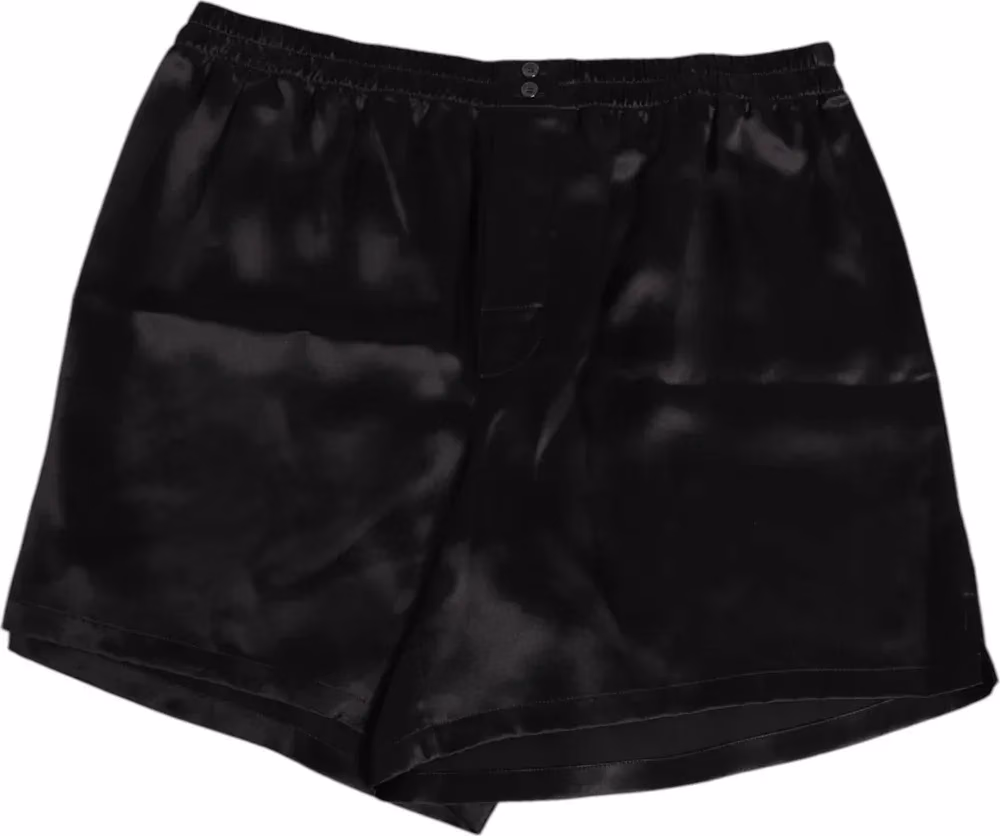 Dolce & Gabbana Black Silk Satin Elastic Men Boxer Short Swimwear