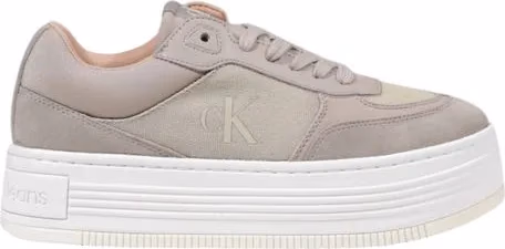 Calvin Klein Jeans Beige Recycled Cotton Platform Sneakers