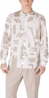 Beige Viscose Pattern Shirt