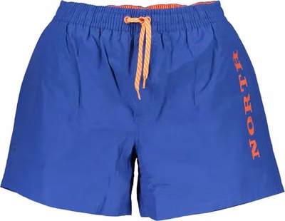 Blue Polyester Men's Swim Trunks