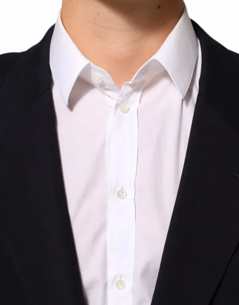 Dolce & Gabbana Dark Blue Viscose 2 Buttons Suit Jacket Blazer
