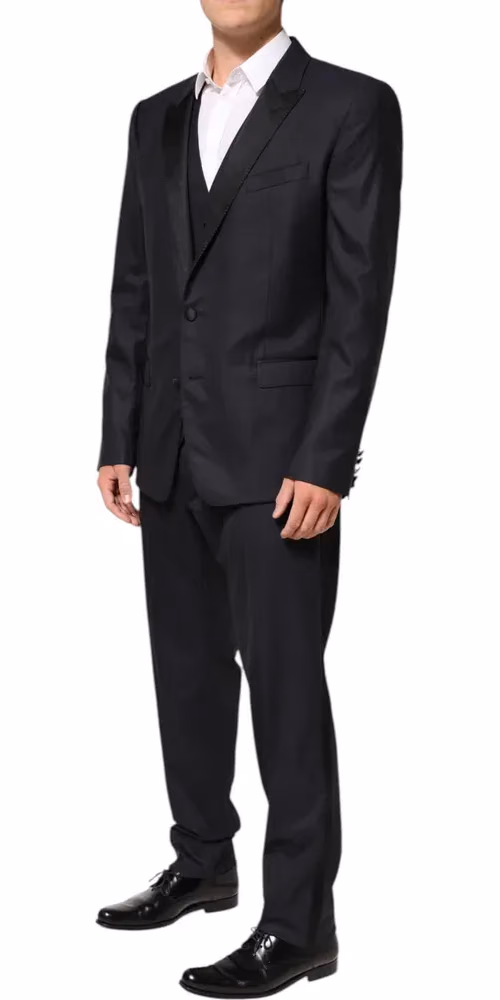 Dolce & Gabbana Dark Blue MARTINI 2 Buttons Suit 3 Piece Suit