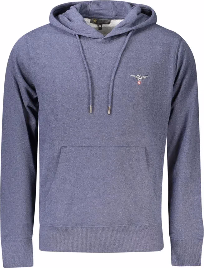 Accademia Militare Blue Recycled Cotton Men's Hooded Sweatshirt