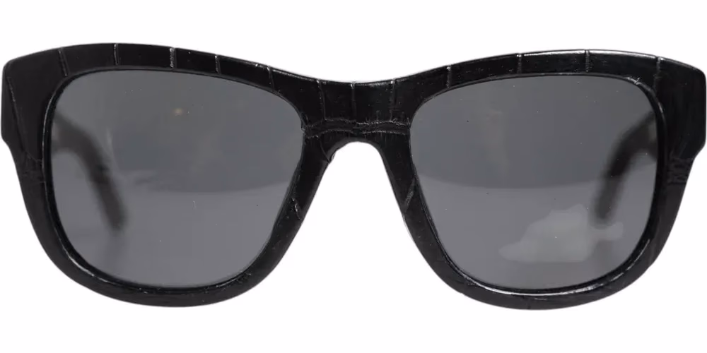 Dolce & Gabbana DG4177 Black Leather Frame Tinted Lens Sunglasses