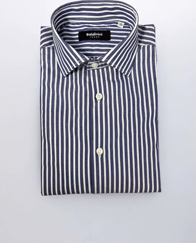 Baldinini Trend Blue Cotton Men Shirt
