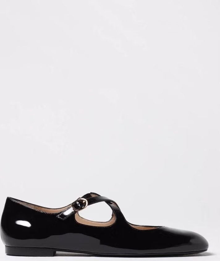 Stuart Weitzman Black Patent Leather Ballet Flats