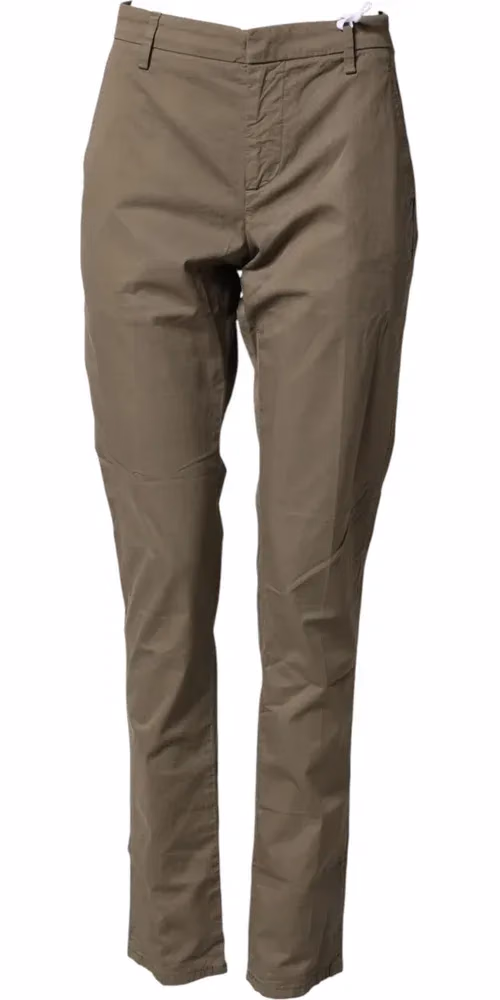 Dondup Beige Cotton Stretch Straight Chino Men Trouser Pants