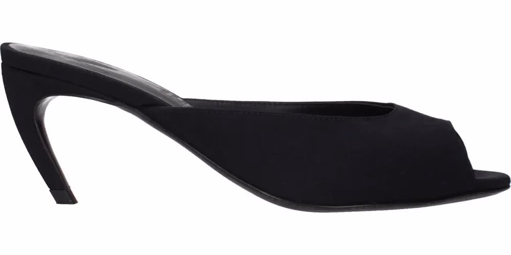 The Attico Black Fabric Flat Sandals