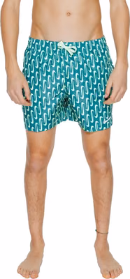 Bicolor Polyester Swim Shorts