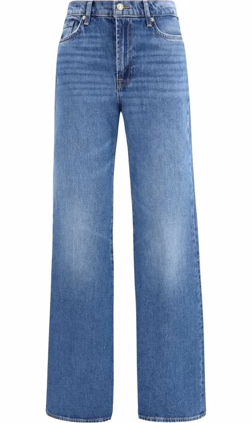 7FOR Blue Cotton Flared Jeans